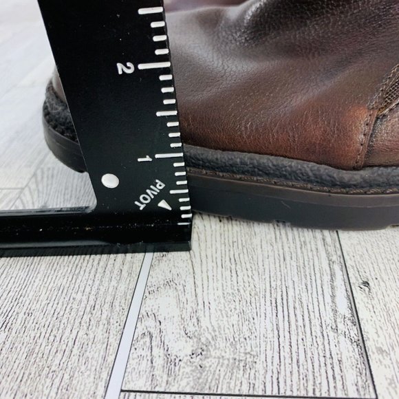 Aerosoles Mule Loafer Size 10 Brown Leather Retro Slip On Shoe Square Toe Chunky - Picture 12 of 13